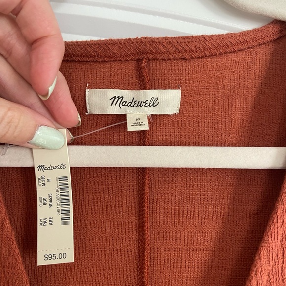 Sleeveless Button-Front Mini Dress / MEDIUM / AFTERGLOW RED- Madewell - Picture 4 of 9